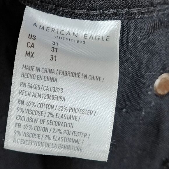American Eagle Airflex Bermuda Style Black Denim Jeans - Picture 8 of 8